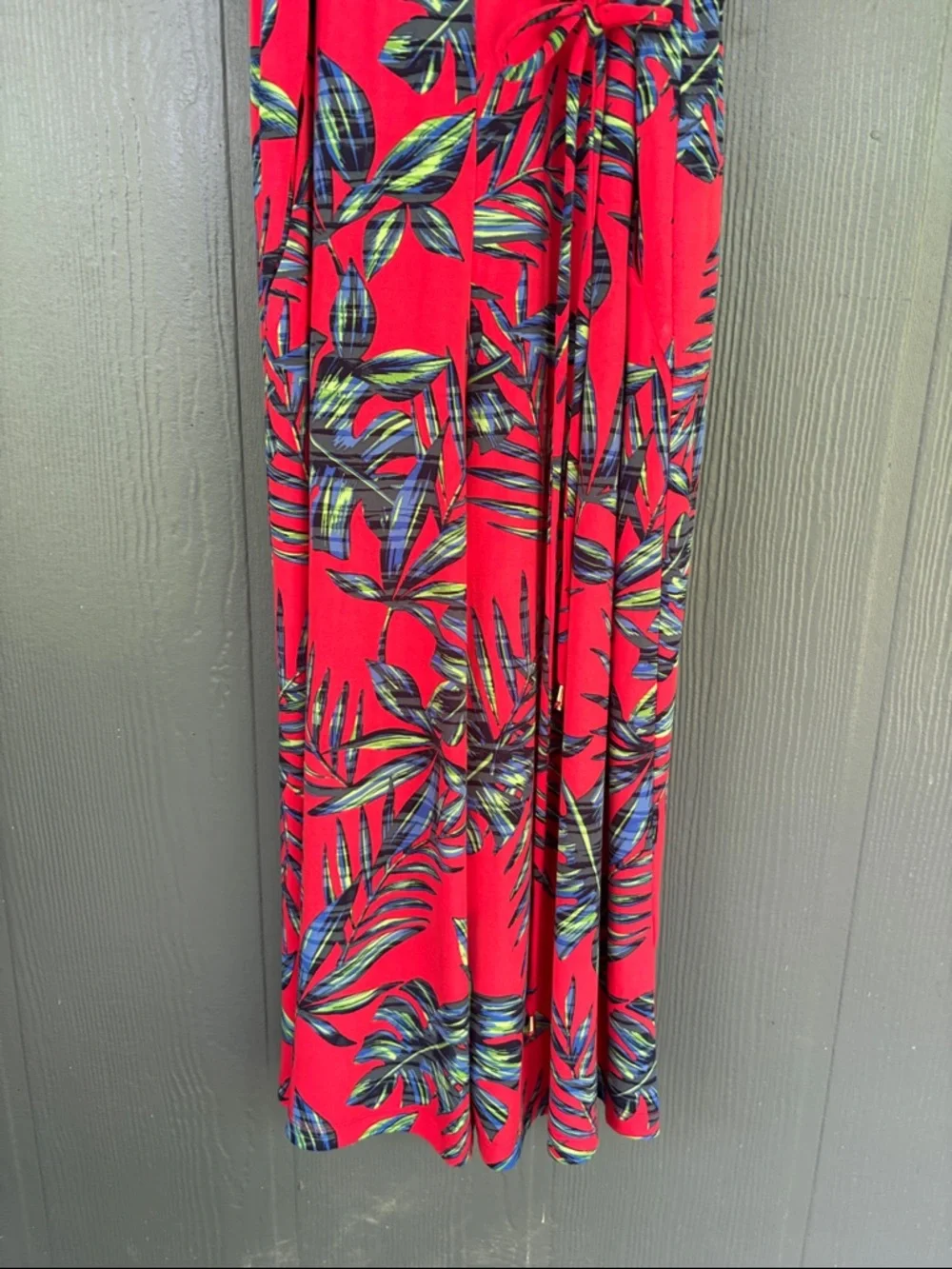 London times Red Tropical Print Halter Jumpsuit - Picture 6 of 10